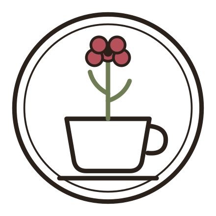 That Coffee Place logo, a coffee cup with a flower